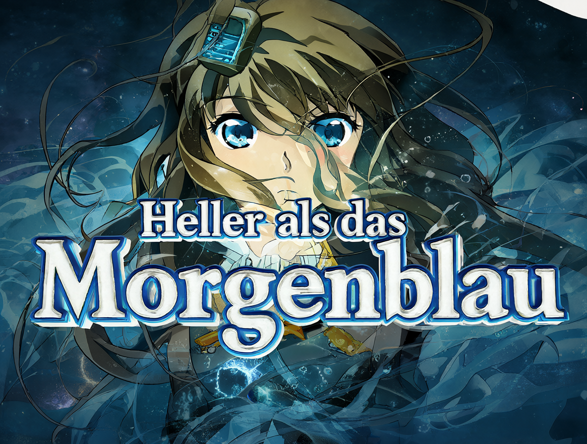 Logotipo de anime con texto en alemán