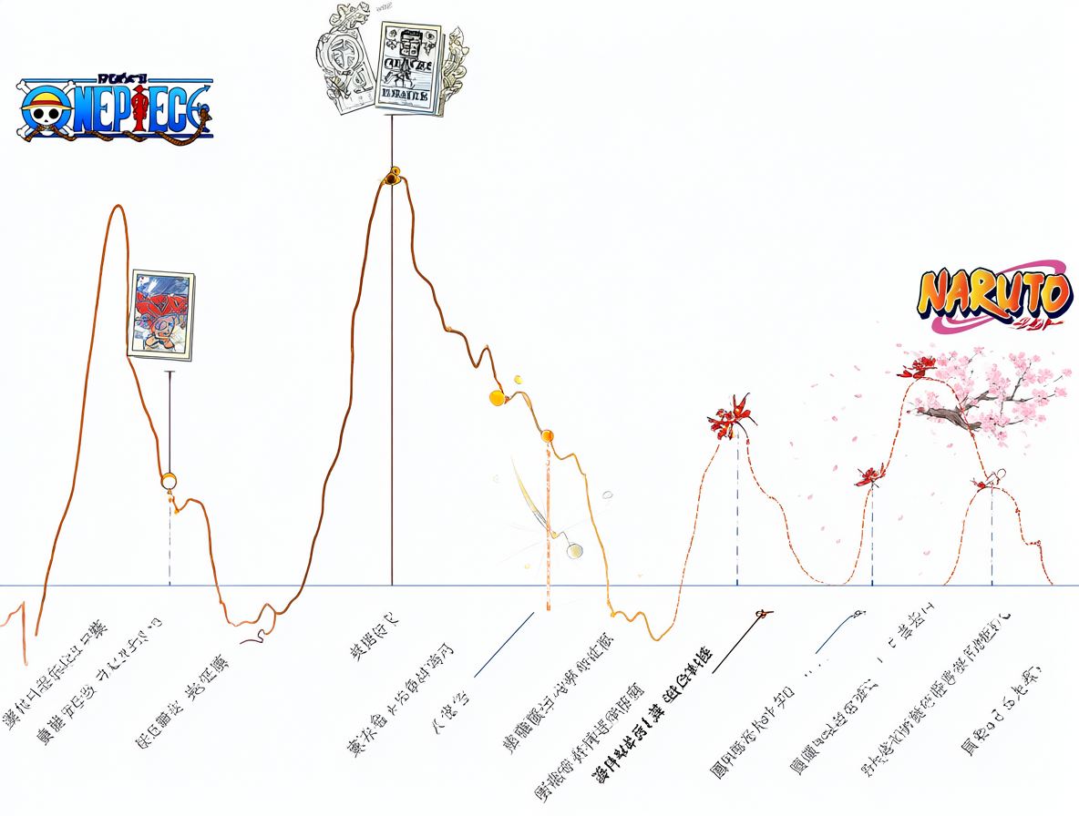 Gráfico temporal mostrando el cambio de formato editorial del manga occidental