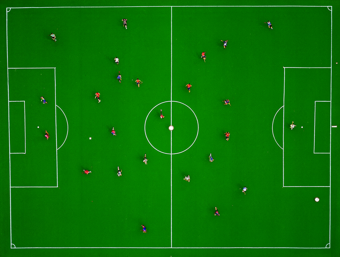 Diagrama táctico de un partido de fútbol