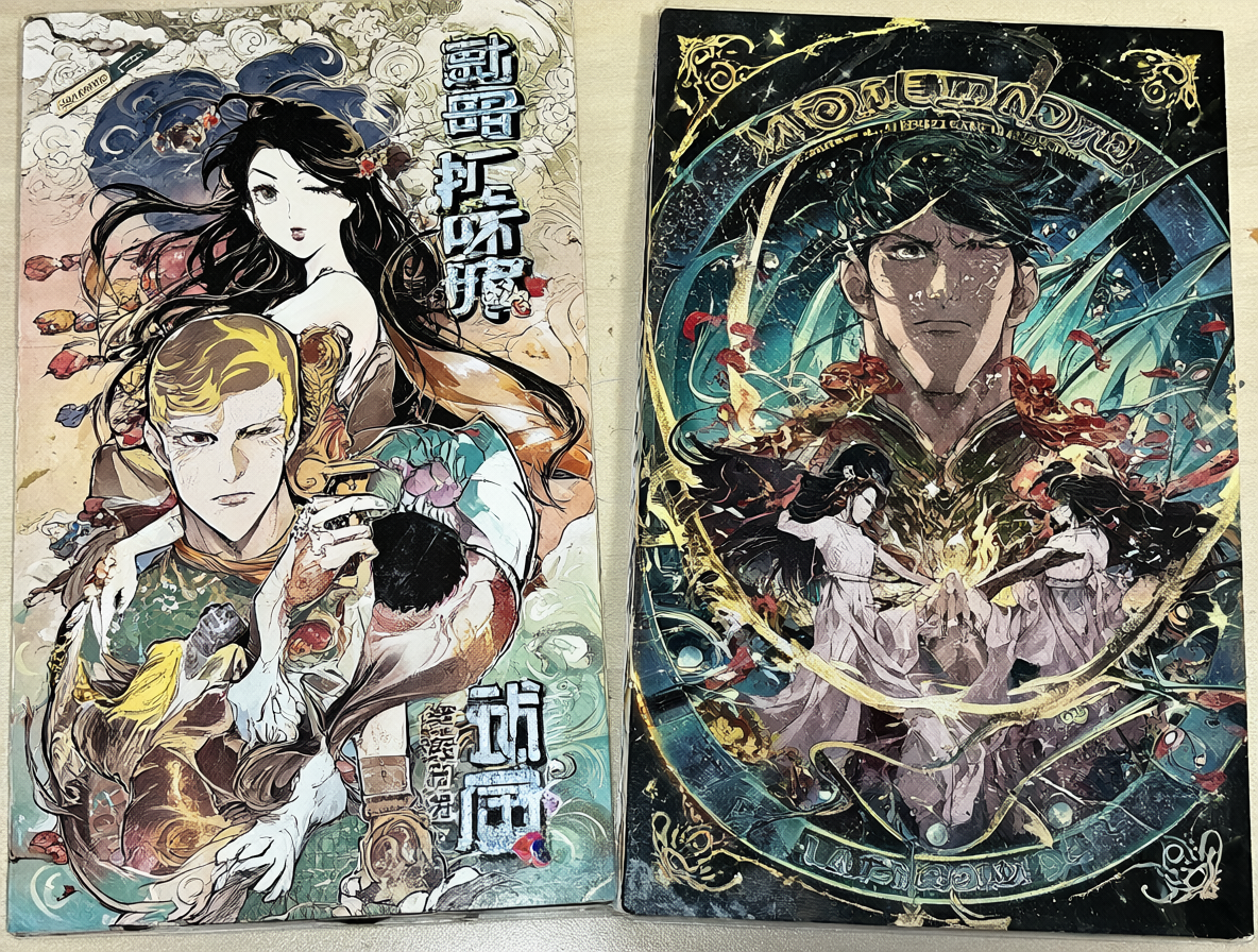 Colección de portadas de mangas franceses populares como Radiant y Dreamland.