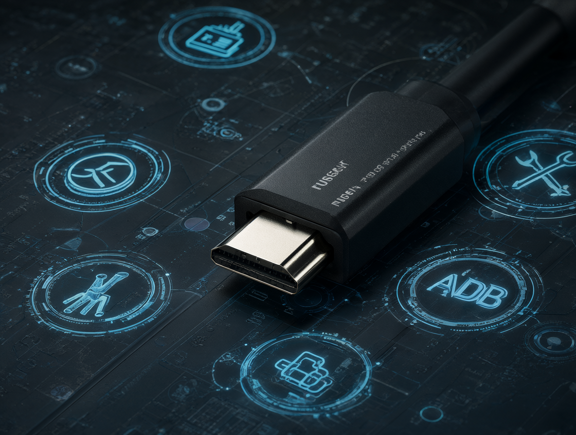 Representación visual del hardware FUSE 4K y sus herramientas de desarrollo.