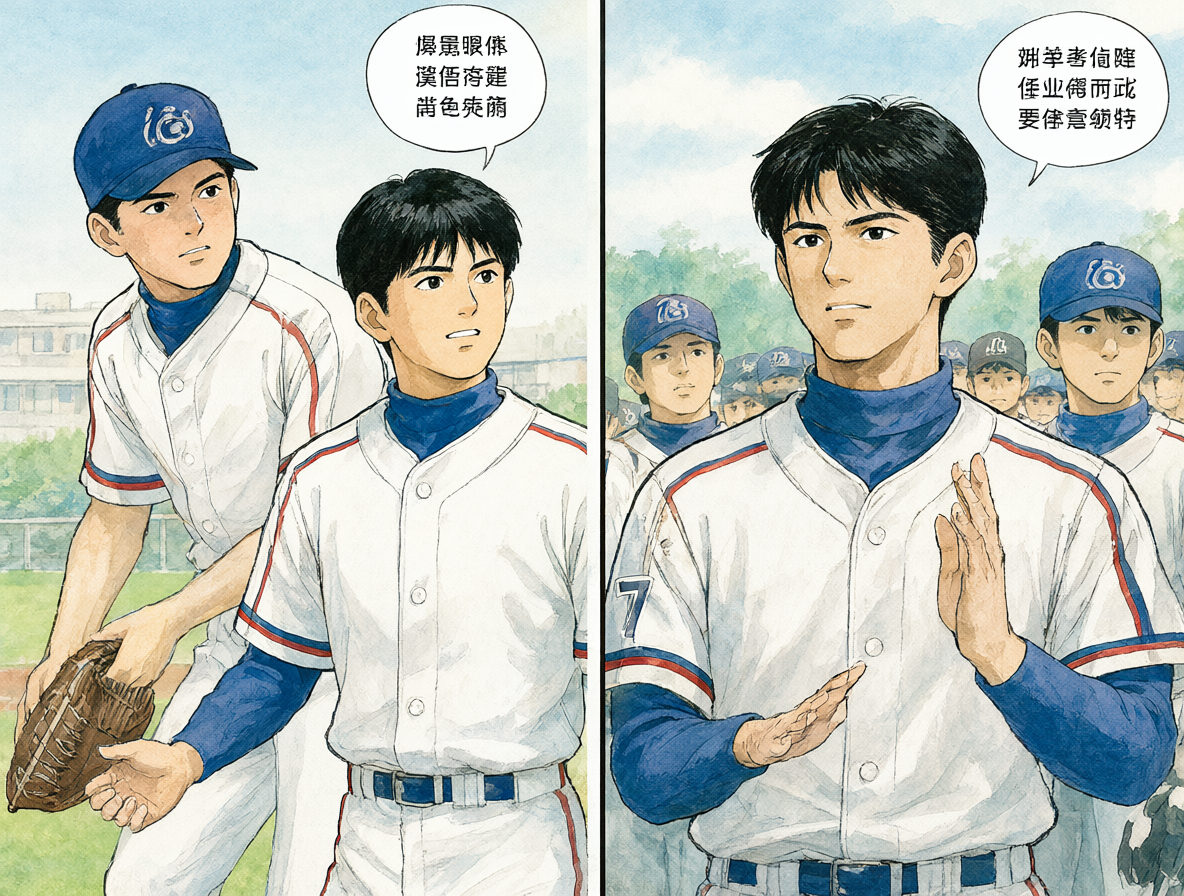 Ilustración dividida mostrando a los protagonistas de ambas series