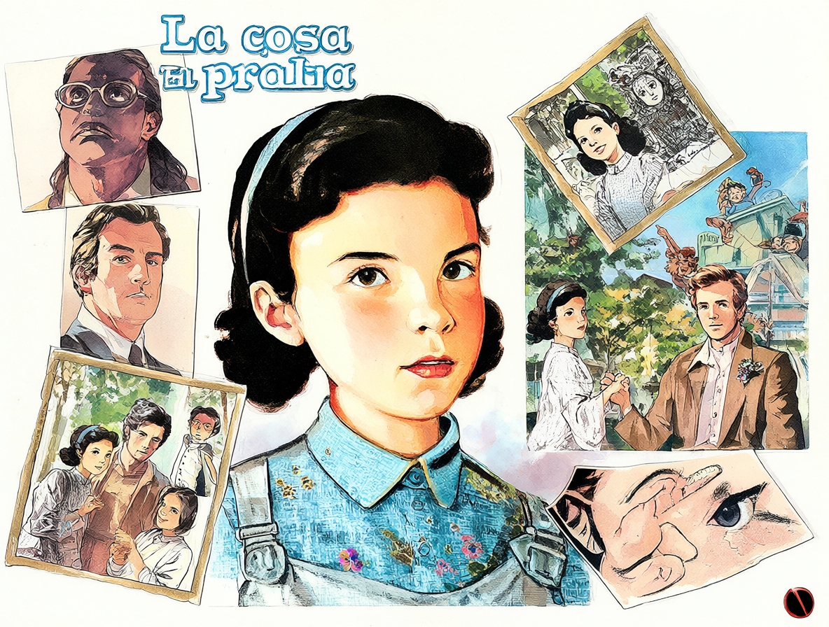Collage artístico mostrando las distintas versiones de la historia de Laura Ingalls Wilder.