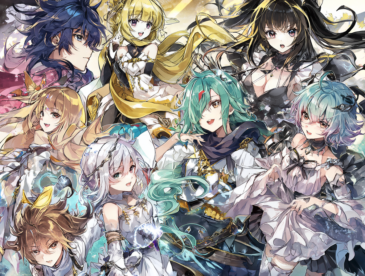Montaje visual de personajes de las cuatro temporadas de Yūki Yūna wa Yūsha de Aru