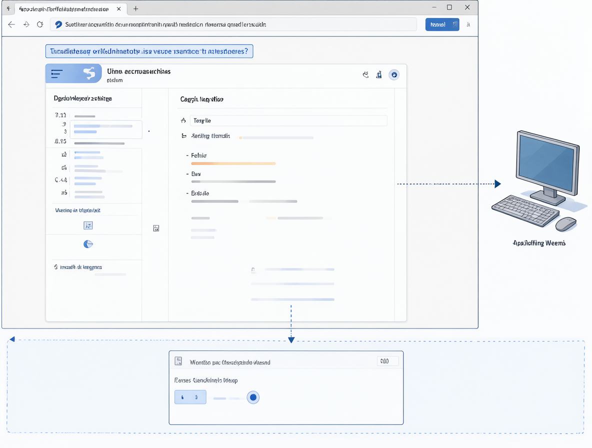 Diagrama esquemático de un ordenador mostrando una aplicación de servidor web local ejecutándose mientras la interfaz del navegador está cerrada, con una flecha indicando que el procesamiento del backend continúa de forma independiente.