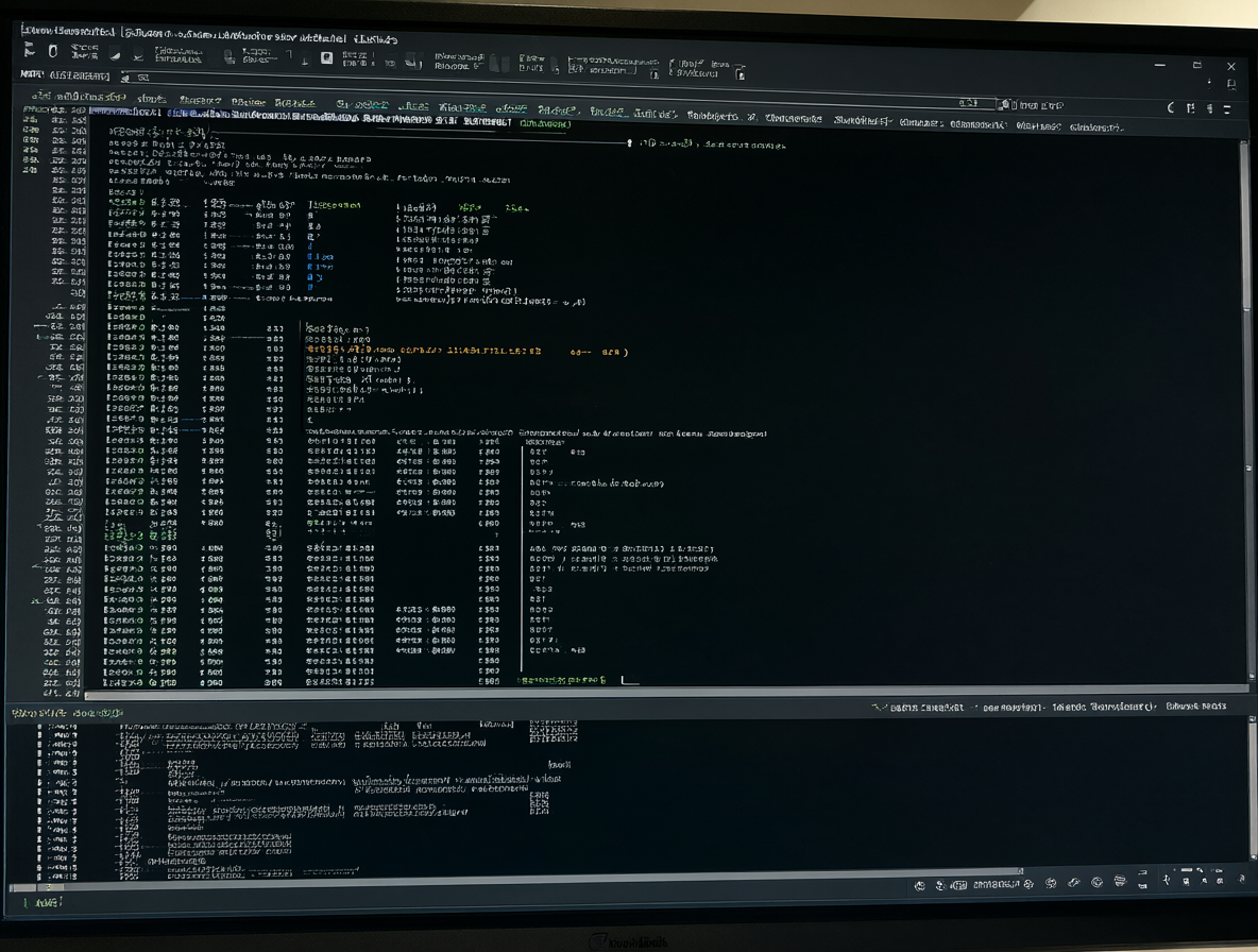 Vista cercana de una ventana de terminal mostrando registros de generación activos junto a una línea de prompt vacía para comparar el estado del proceso.