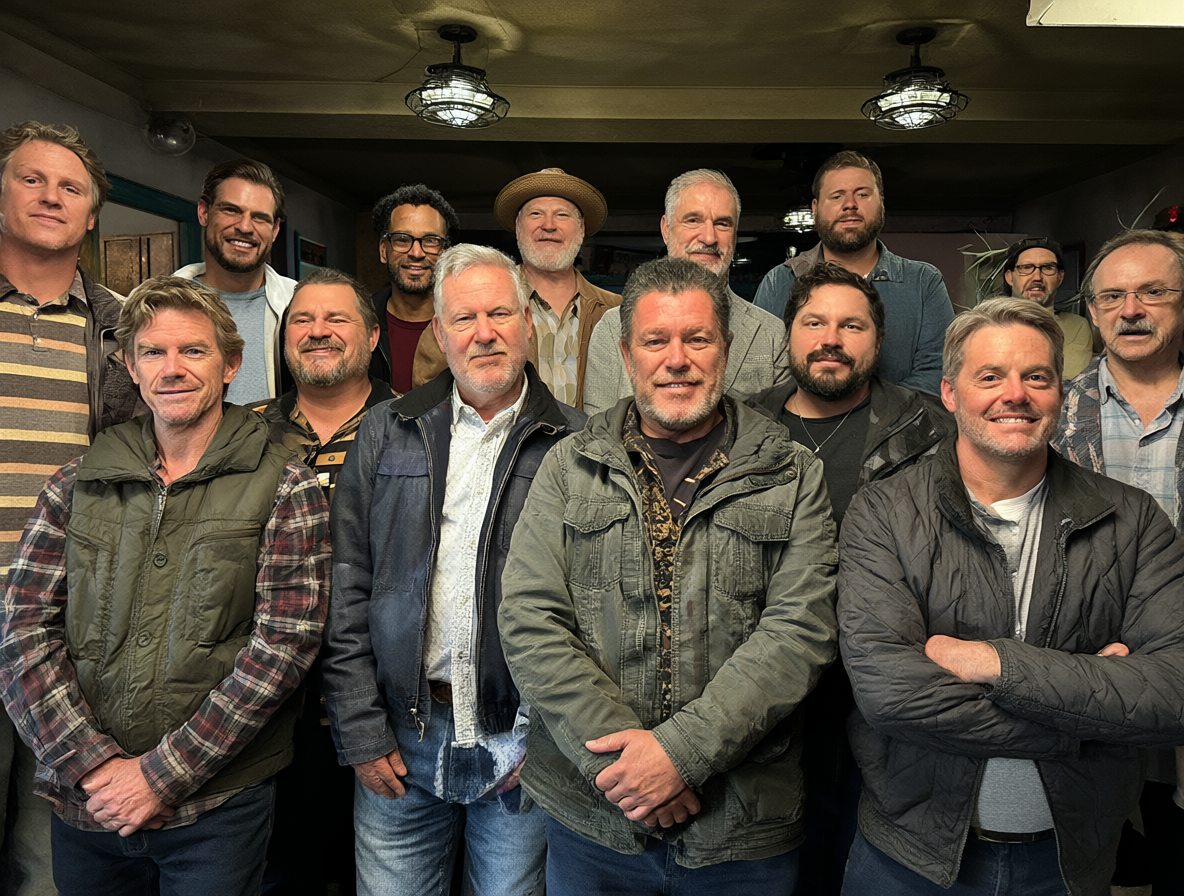 Fotografía del elenco de King of the Hill con un homenaje al reparto original.