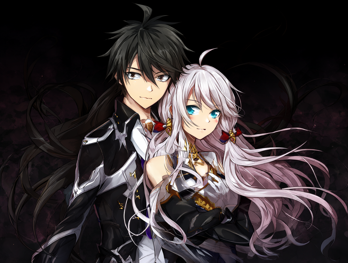 Arte oficial de los personajes principales de la serie Guilty Crown.