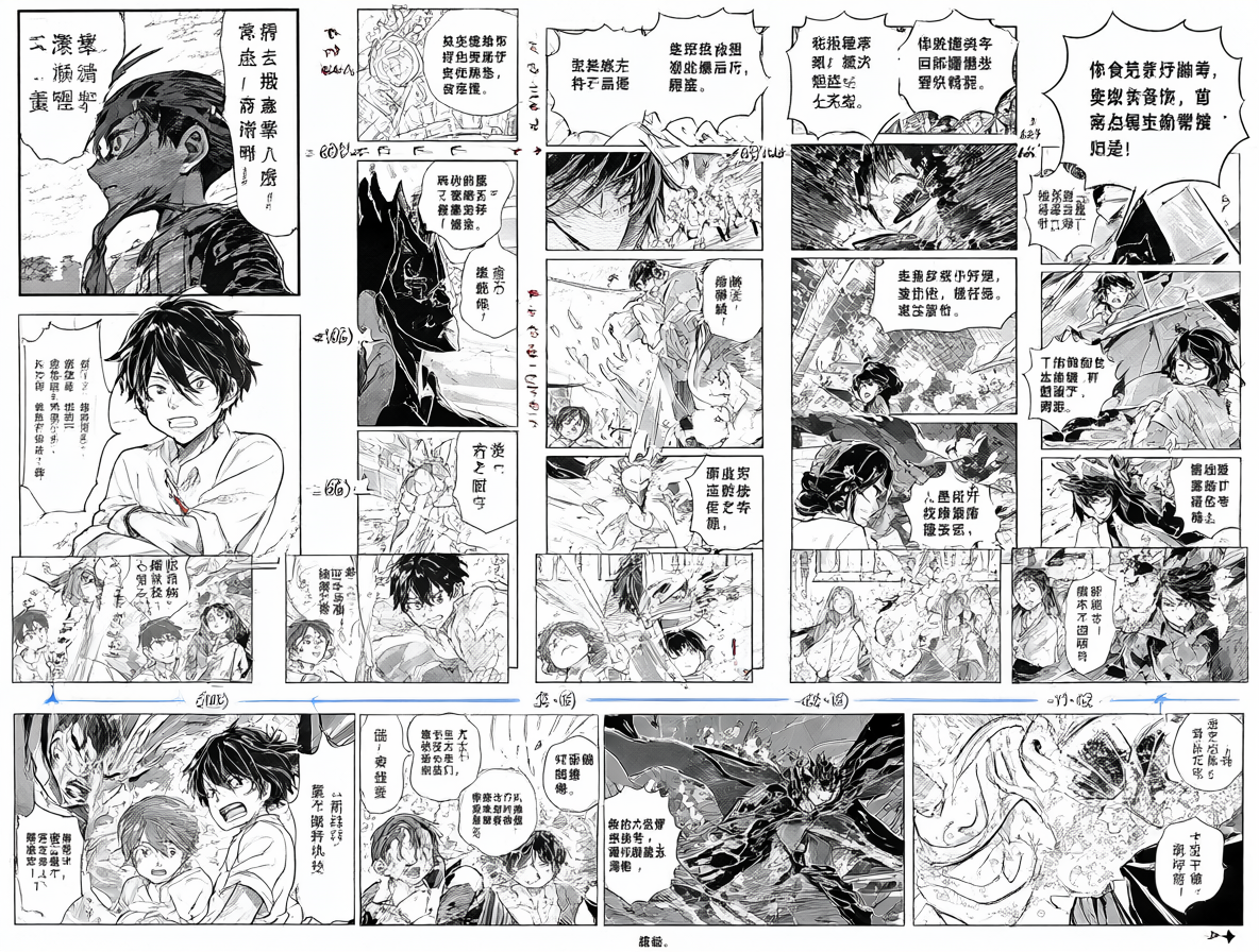 Diagrama visual de una línea del tiempo con títulos de manga y fechas de sus adaptaciones al anime, destacando los largos periodos de espera.