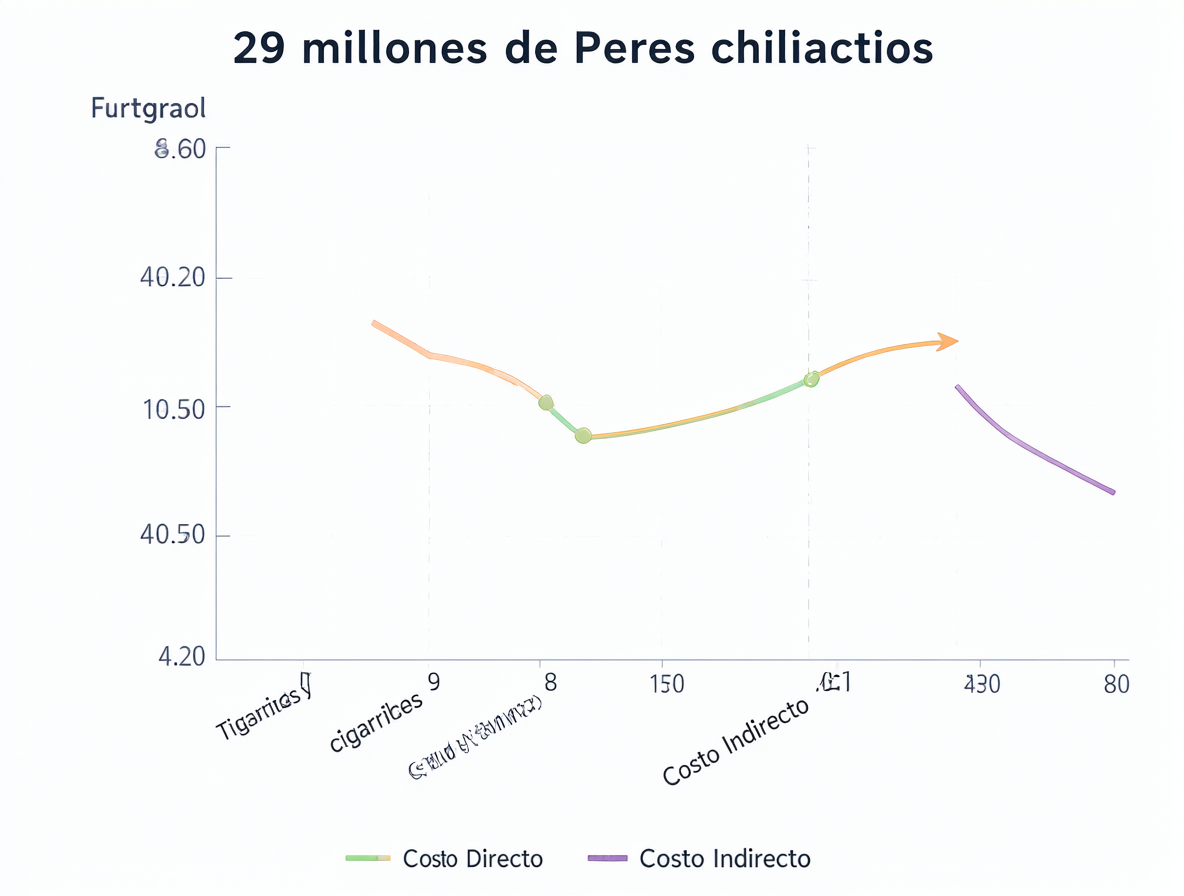 Infografía financiera mostrando la cifra total de 29 millones de pesos chilenos para un paquete diario durante 20 años.