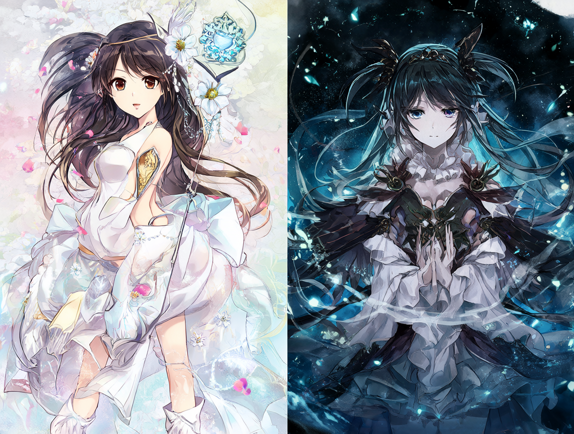 Imagen mostrando las diferencias visuales entre la versión OVA y TV de Houkago no Pleiades