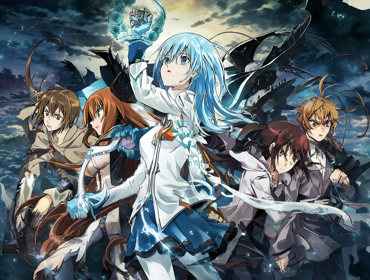 Personajes de Slime en el póster de Scarlet Bond
