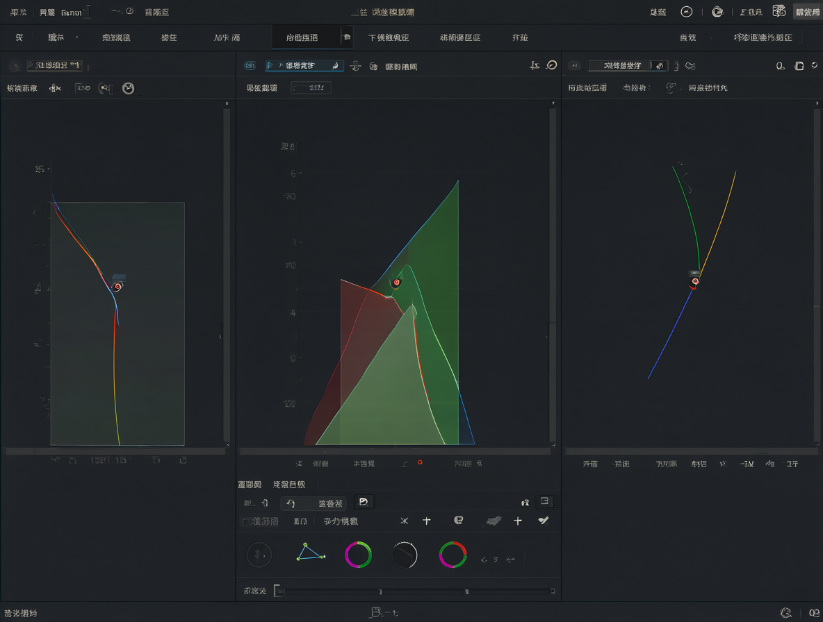 Interfaz oscura de DaVinci Resolve