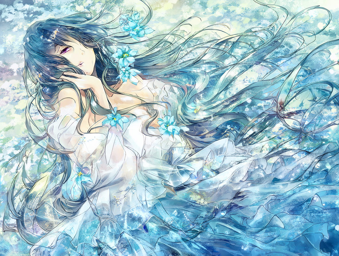 Ilustración artística y etérea de la protagonista del anime Chikyuu Shoujo Arjuna.