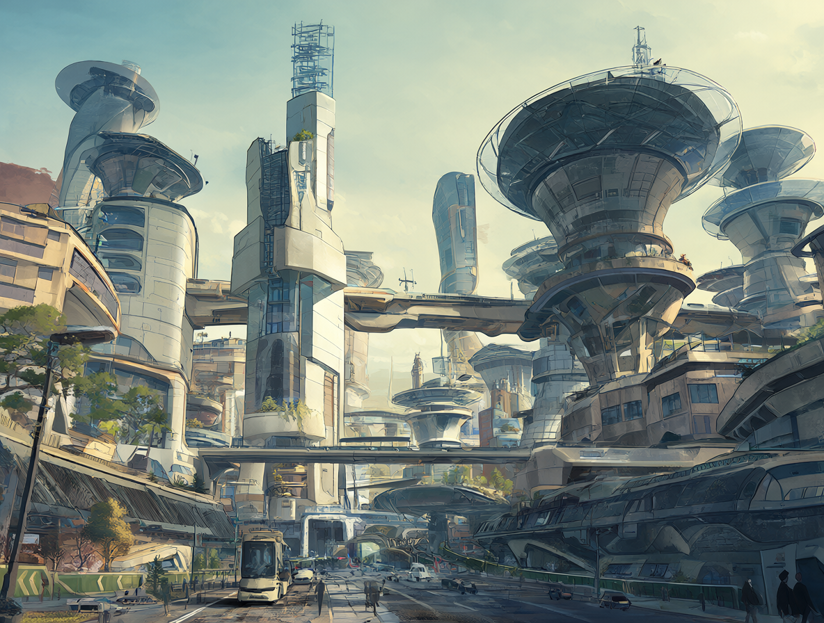 Vista de la ciudad principal de Carole & Tuesday
