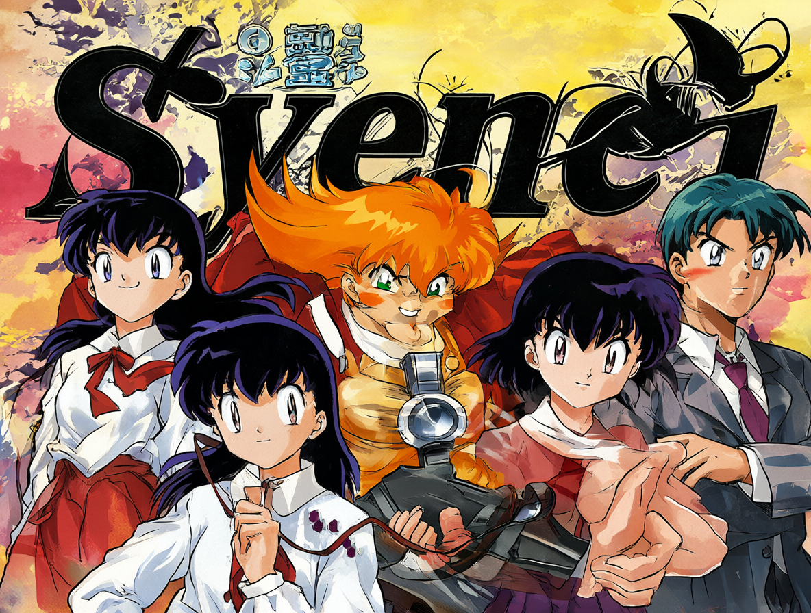 Portada del anime InuYasha con los personajes principales.