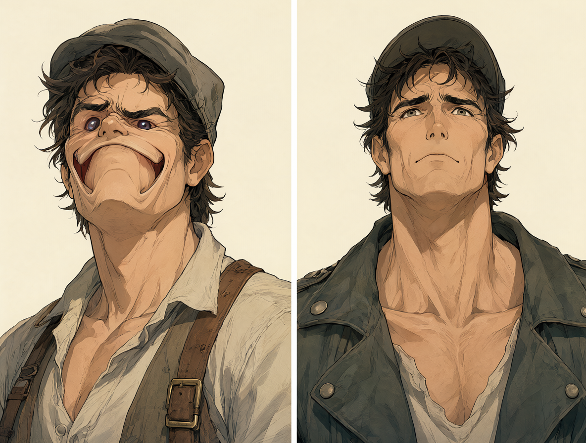 Comparación visual de anatomía occidental versus proporciones humanas en el anime