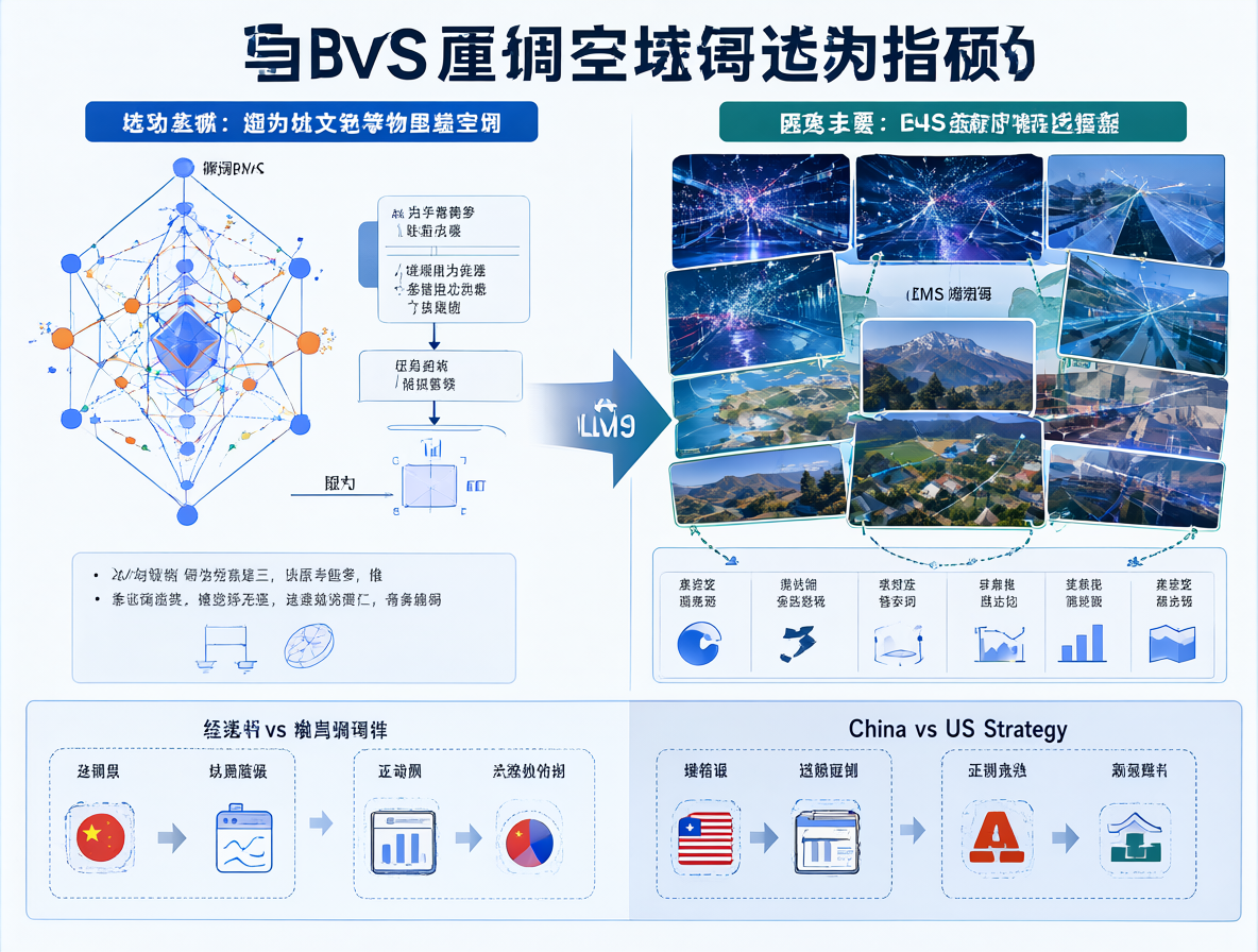 Diagrama técnico mostrando la transición del mercado hacia los LLMs y las diferencias estratégicas entre empresas chinas y estadounidenses.