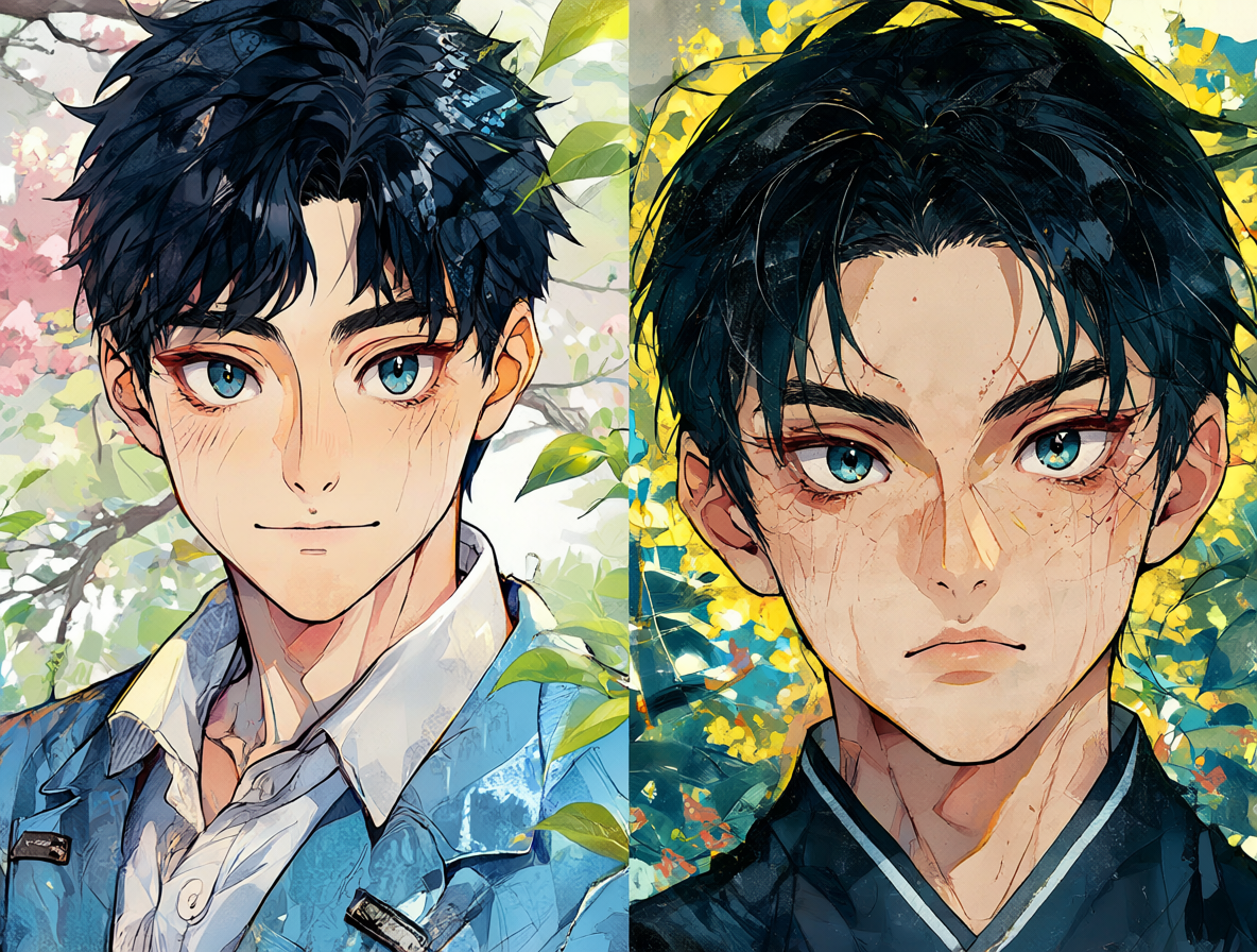 Imagen comparativa del anime Boku no Kokoro no Yabai Yatsu mostrando la versión cinematográfica y televisiva.