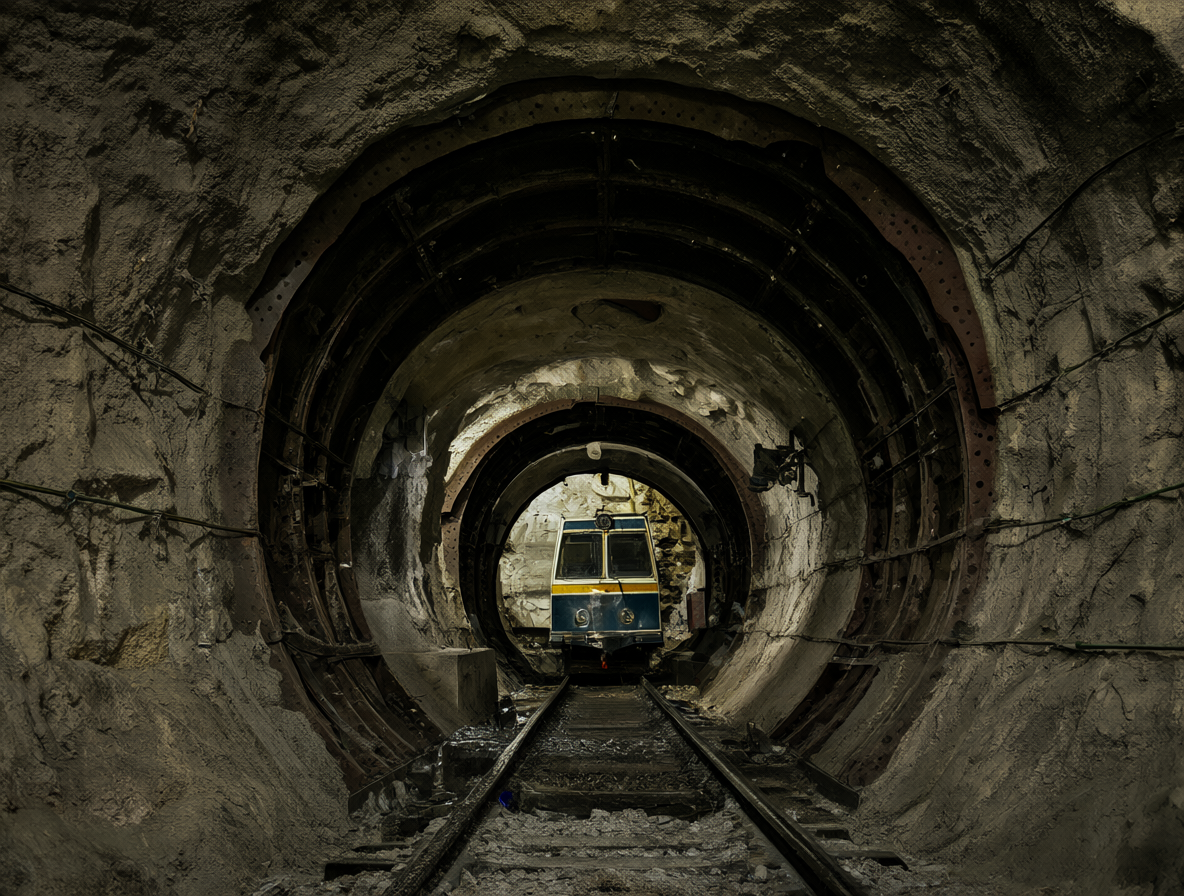 Sección transversal mostrando cómo los túneles antiguos fuerzan a los trenes a ser más bajos y compactos.