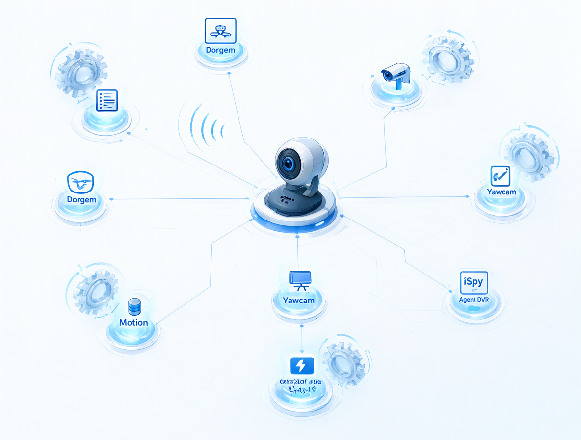 Diagrama de software de vigilancia comparativo con elementos de automatización