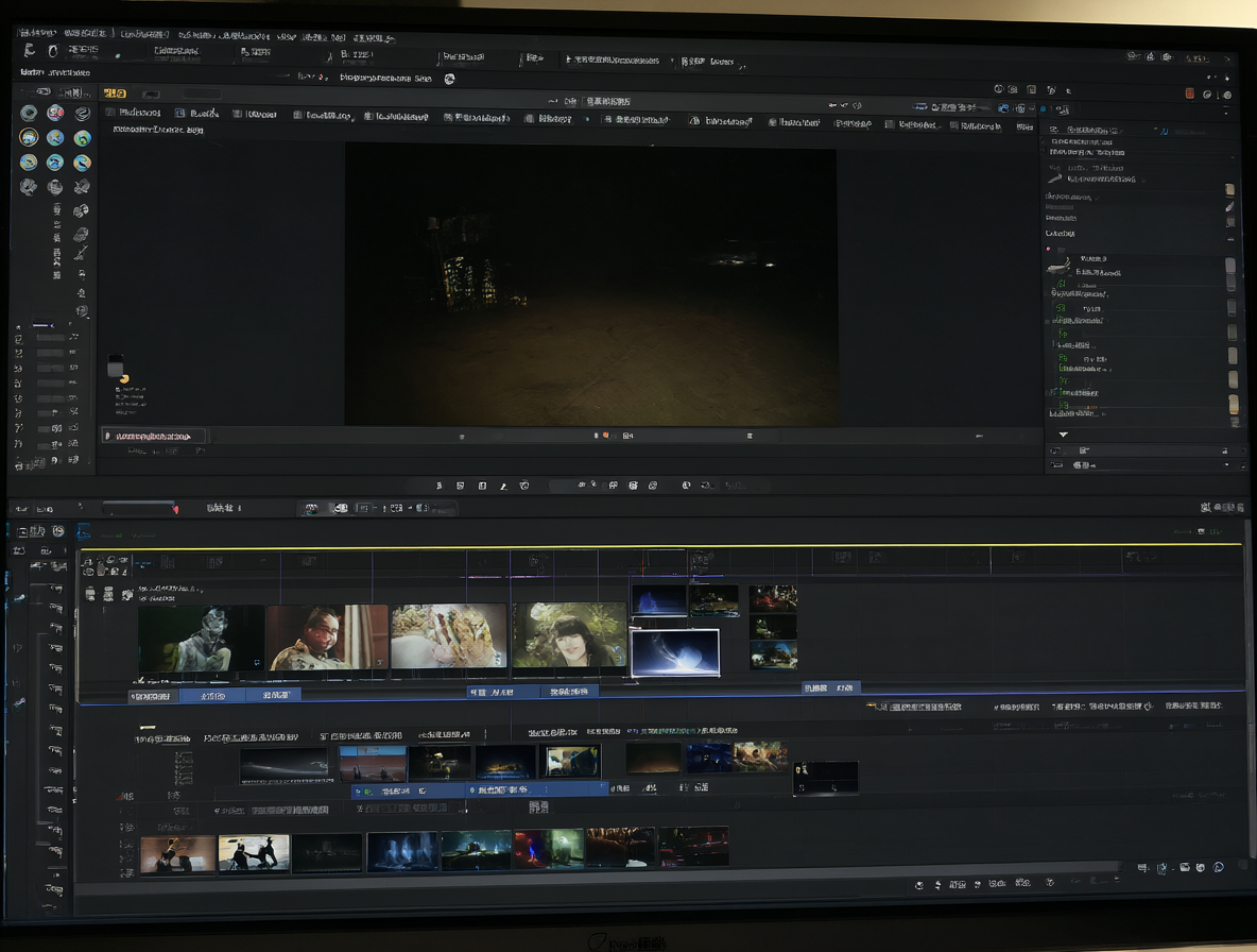Captura de pantalla del software Blender con el editor de secuencias de video abierto, mostrando pistas de tiempo y barras de herramientas.