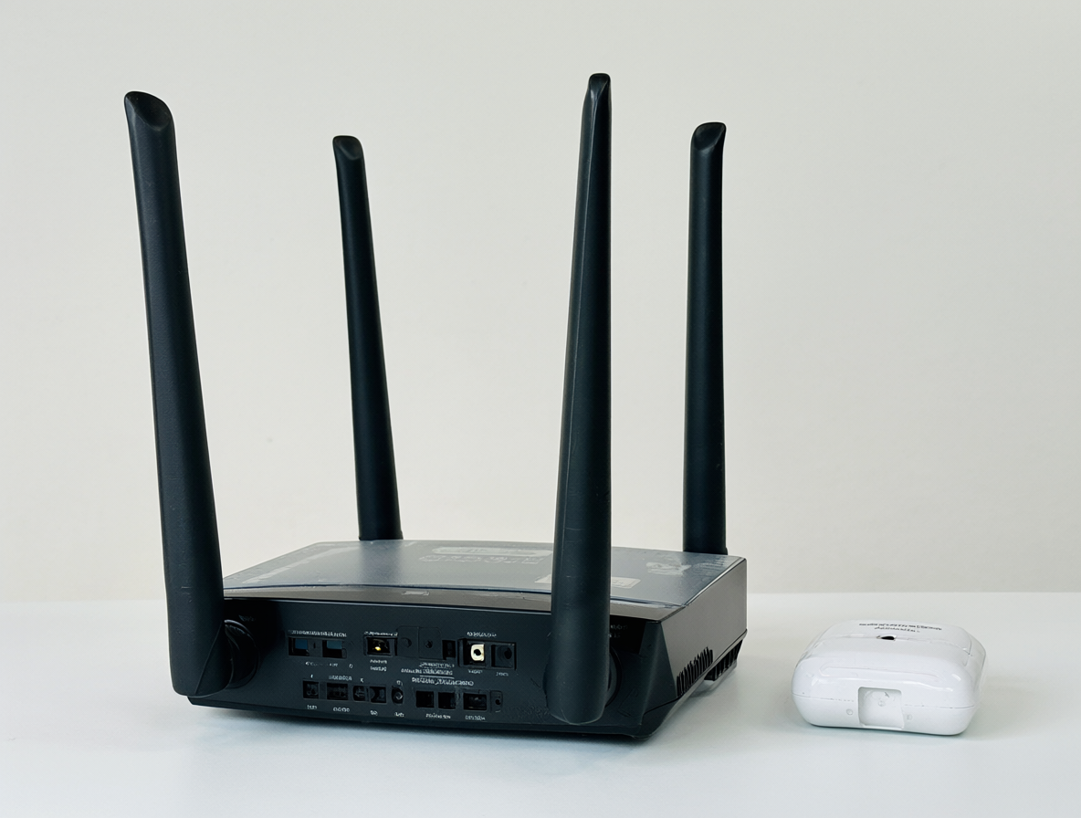 Comparativa visual entre router potente y extensor barato