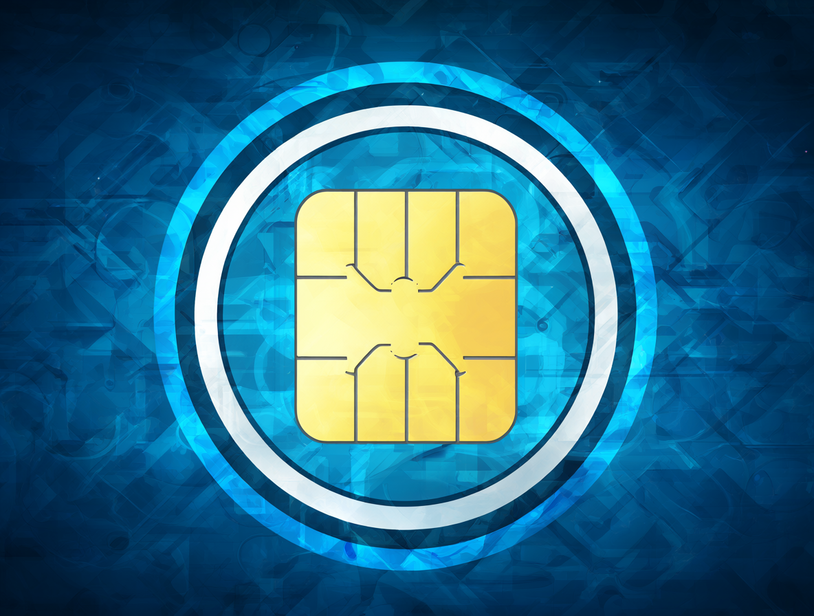 Una tarjeta SIM con un escudo protector sobre ella