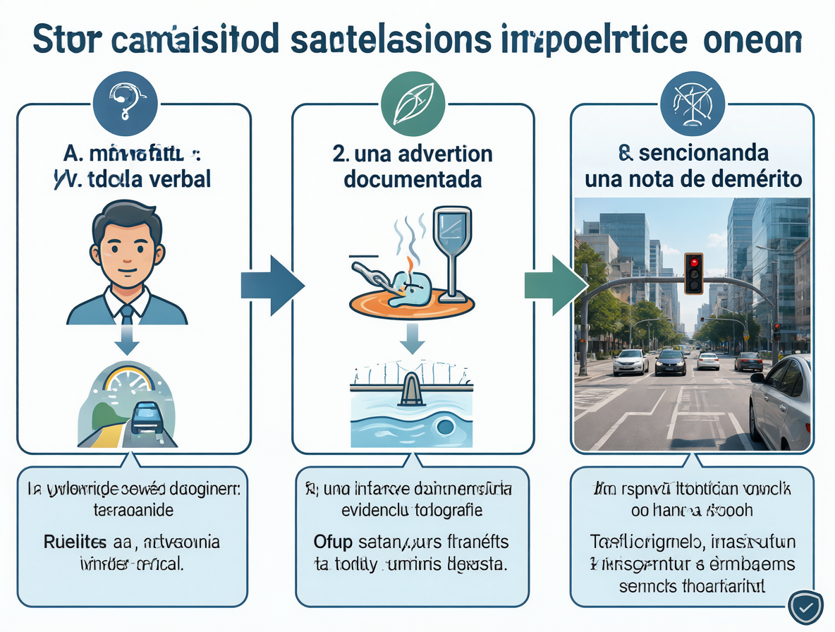 Diagrama del sistema de sanciones progresivas para el uso del estacionamiento