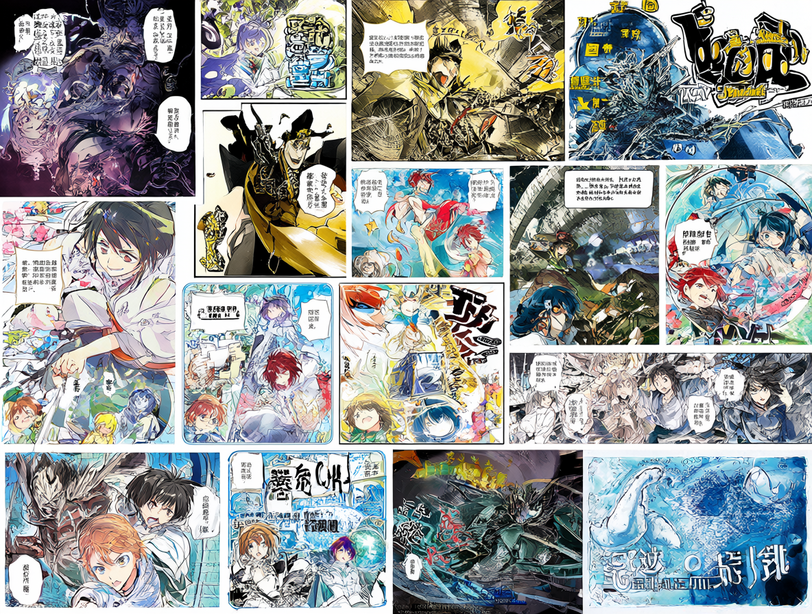 Collage visual mostrando las portadas de Koe de Oshigoto!, Gunnm, Yokohama Kaidashi Kikou, Nana to Kaoru, Please Save My Earth y Ghost in the Shell con etiquetas de estado de producción.