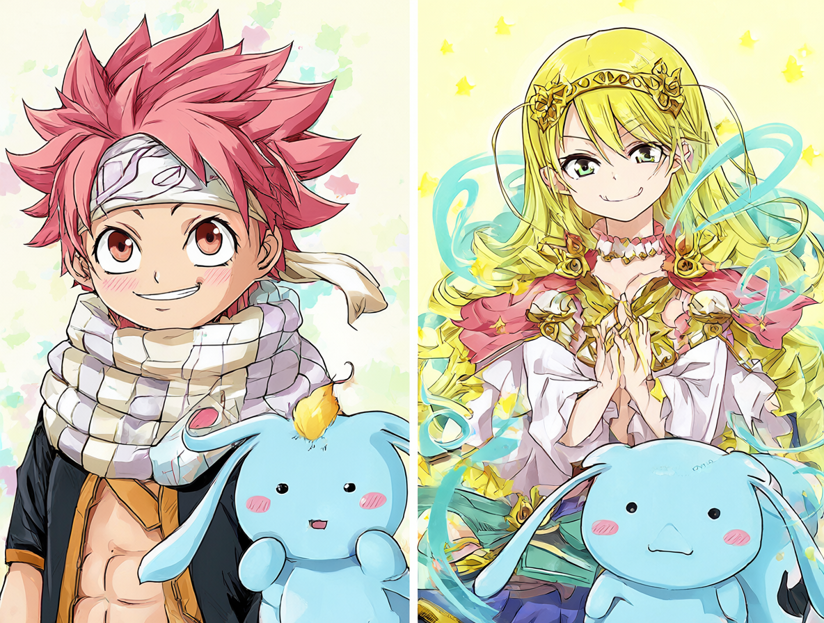 Gráfico comparativo de diseños de anime