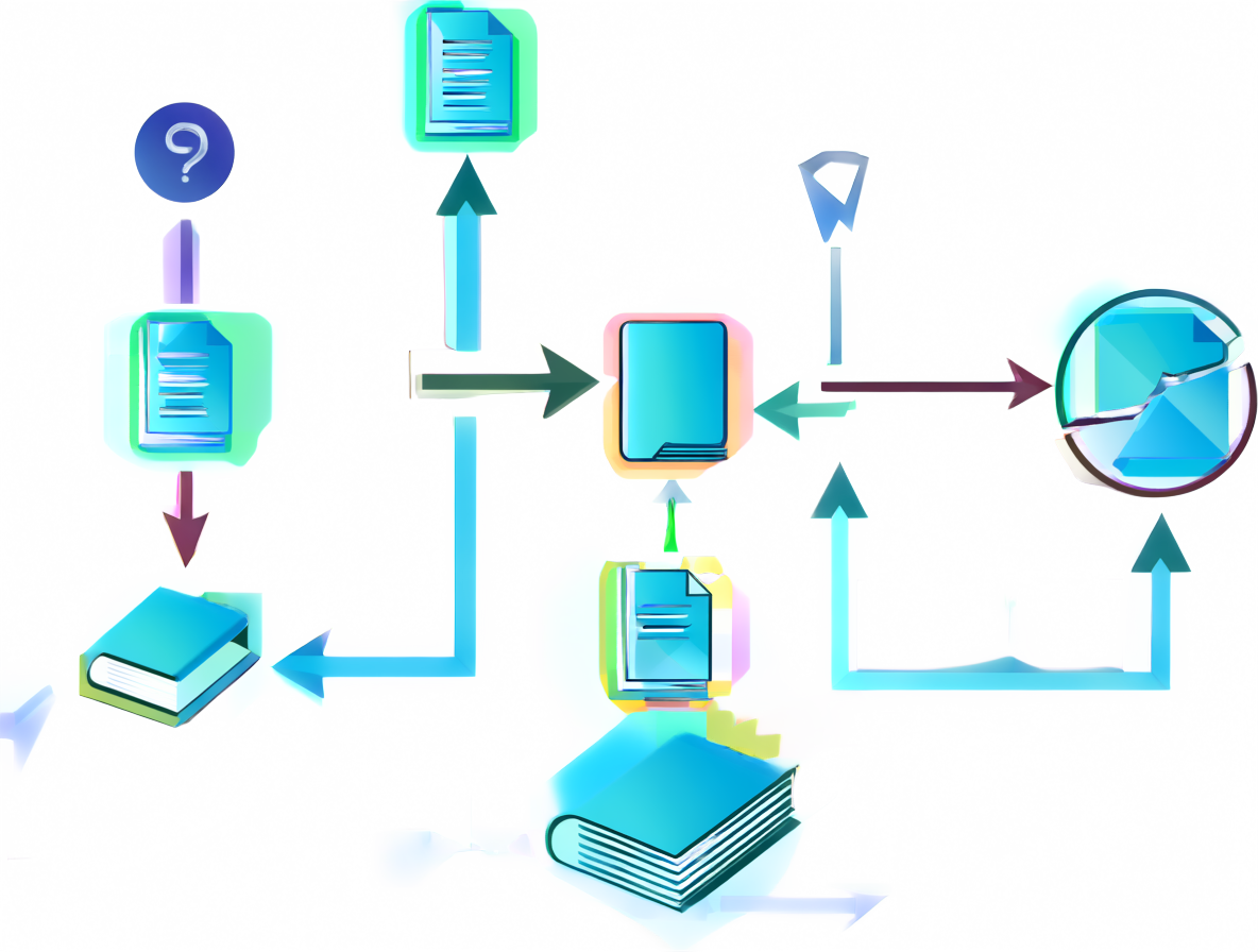 Diagrama técnico con rutas, flechas e iconos de archivos y enlaces.