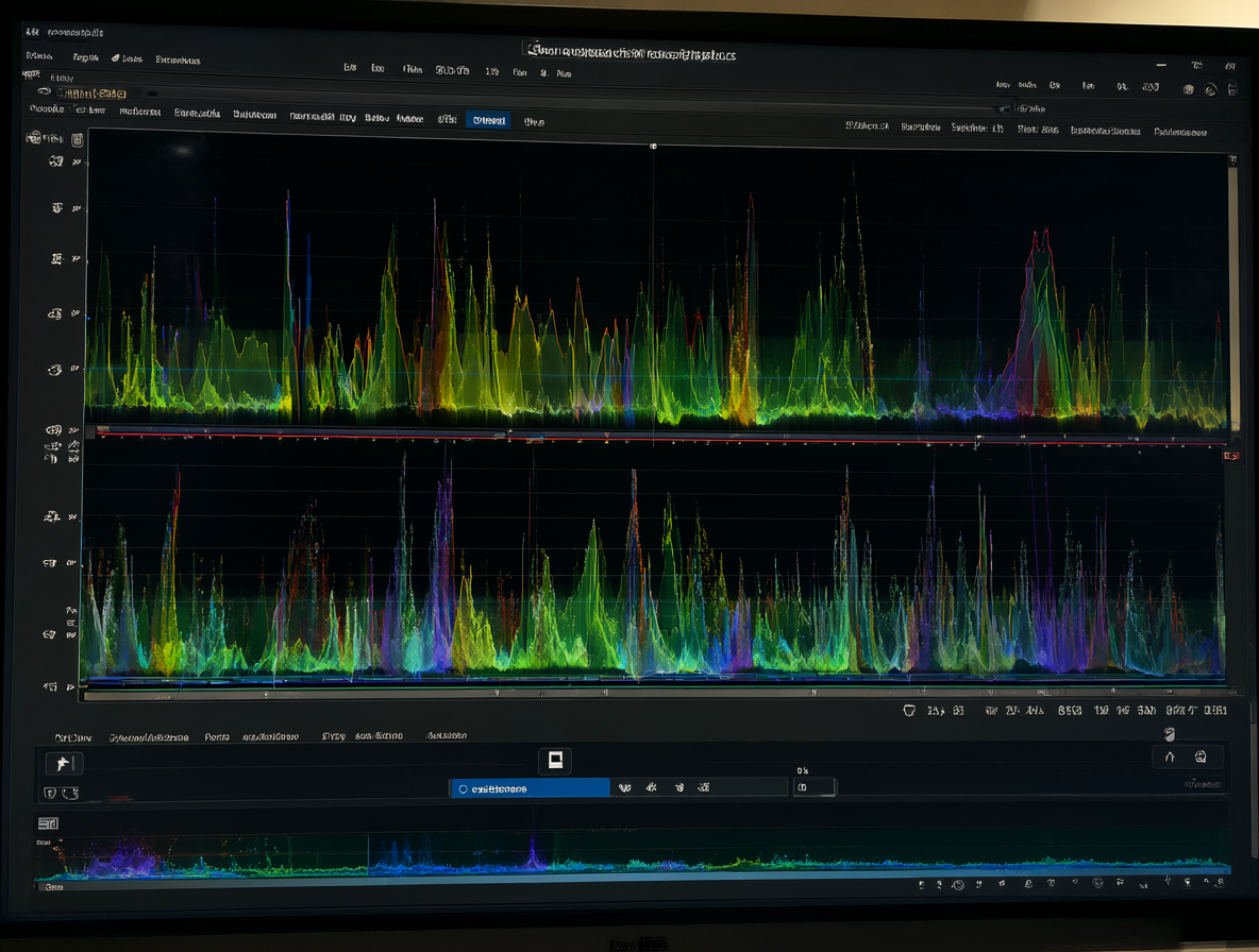 Captura de pantalla del reproductor MPC-BE mostrando la configuración de servicios y formas de onda de audio surround.
