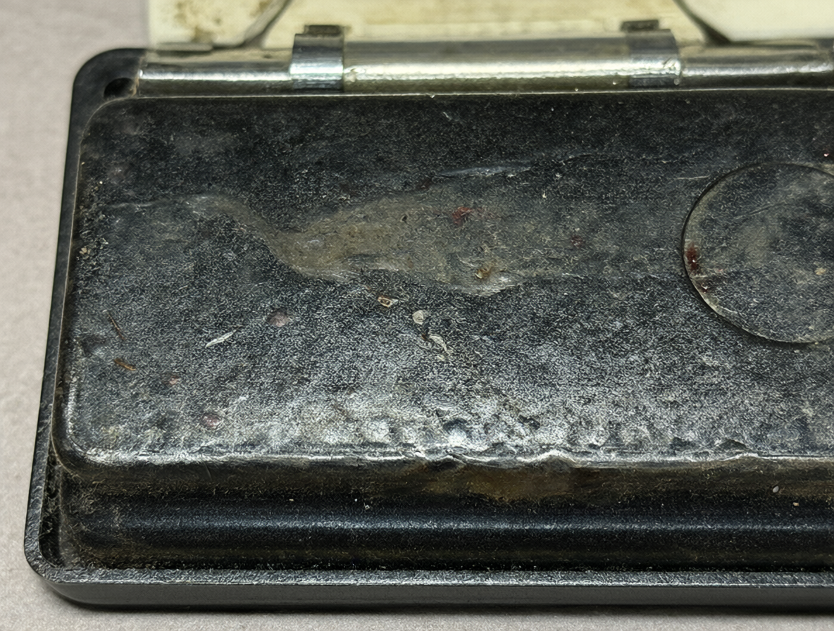 Macro shot of an ink pad showing texture and residue
