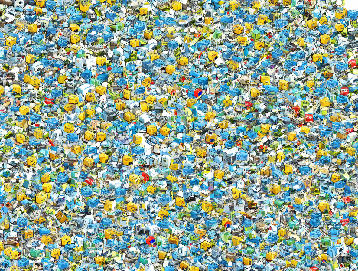 Vista de un explorador de archivos completamente saturado con demasiados elementos visuales.
