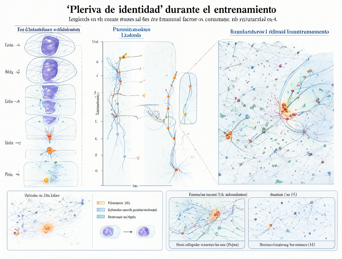 Gráfico técnico explicando los mecanismos internos de alteración facial en sistemas de IA.