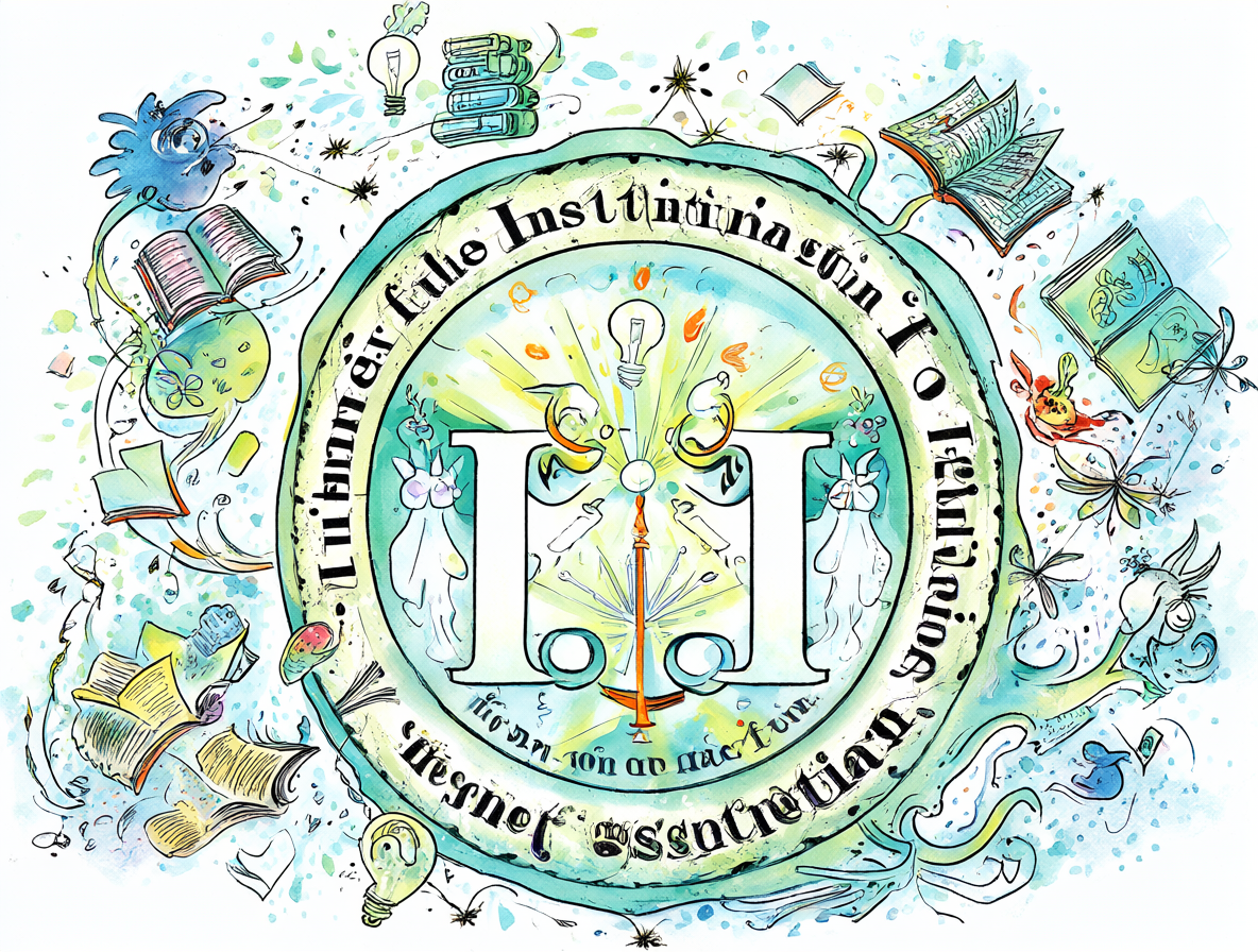 Ilustración del instituto I.I.I.I. con elementos mágicos