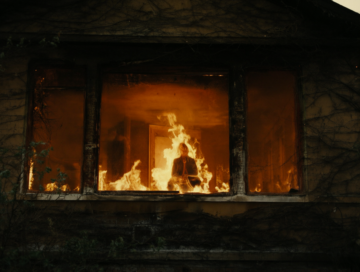 Casa de Hazel ardiendo mientras vive su vida cotidiana