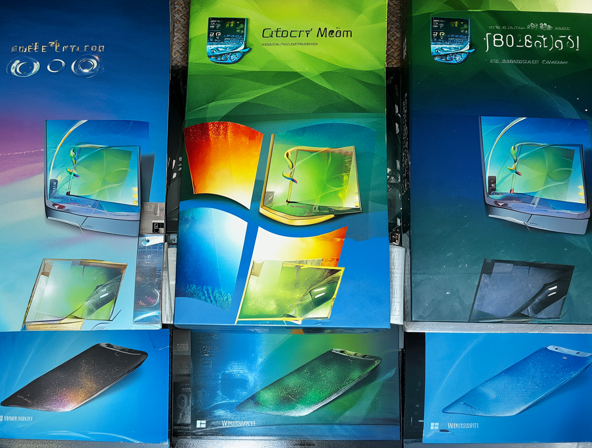 Comparativa de cajas de instalación de diferentes versiones de Windows.
