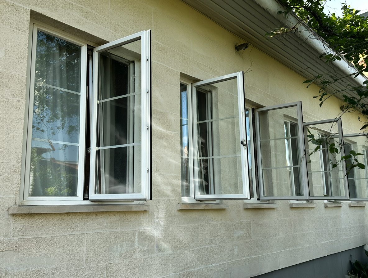 Fresh air circulating through an open window to help dry clothes inside.