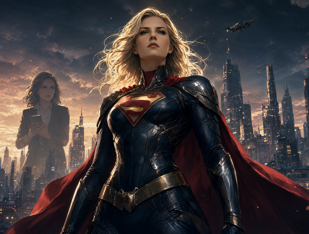 Superheroína poderosa y dominante representando a Superwoman/Lois Lane en Tierra-3.