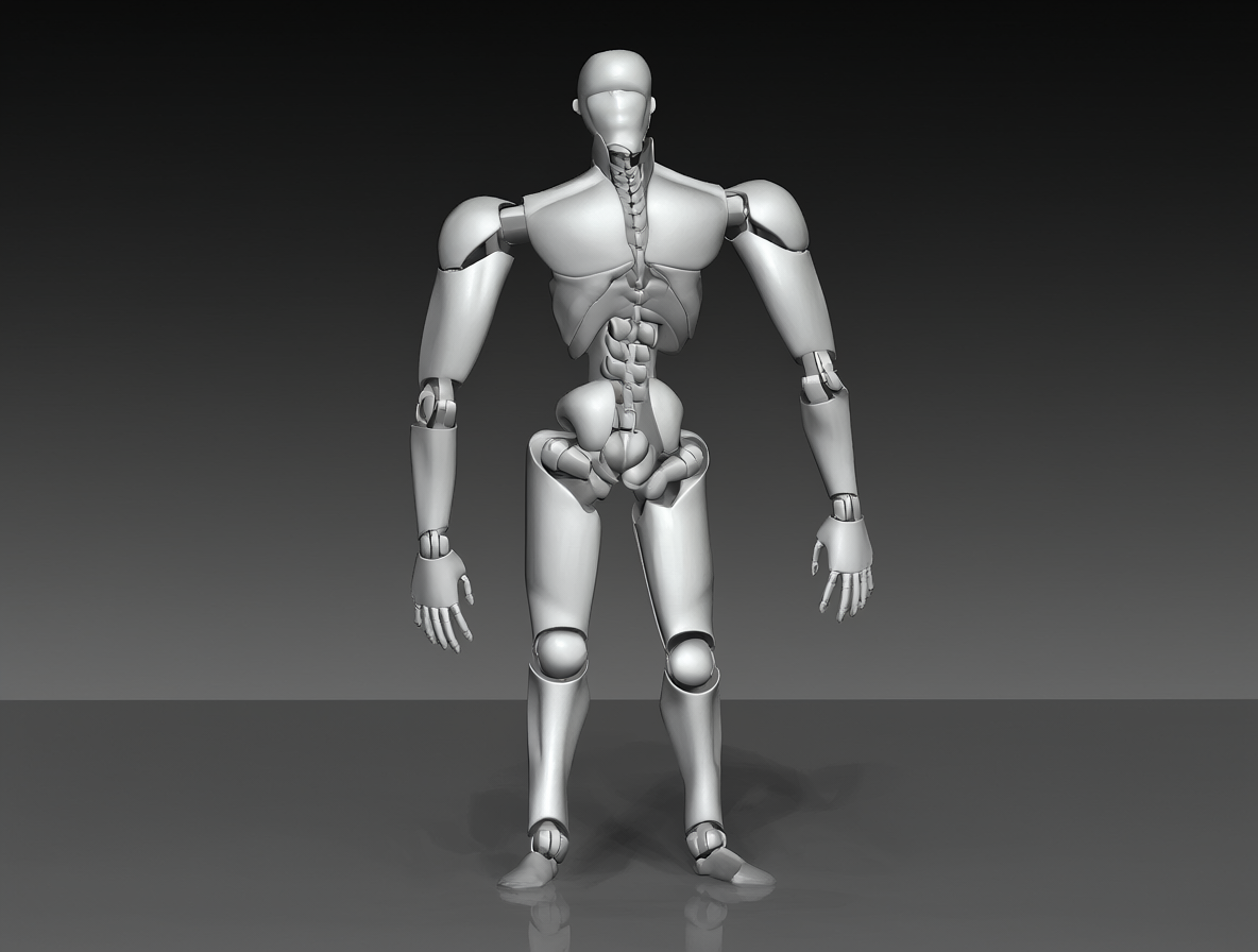 Modelo 3D humanoide en pose