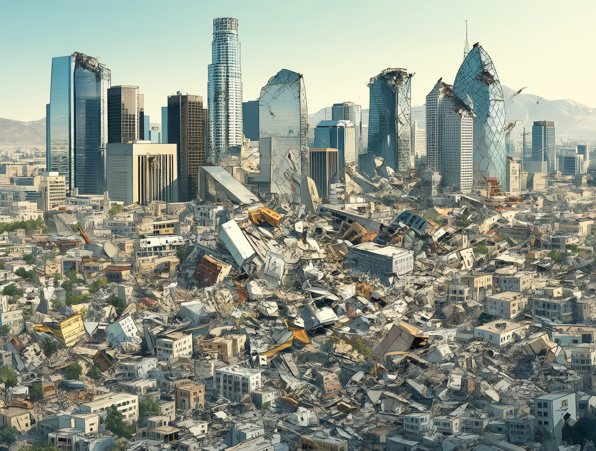 Ilustración del desastre de Los Ángeles en la película 2012