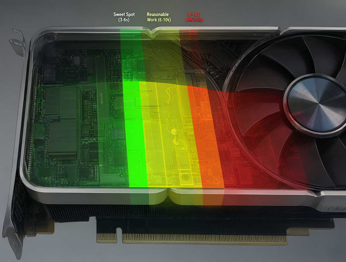 An illustration of an RTX 3090 showing how VRAM usage correlates with different video generation durations.