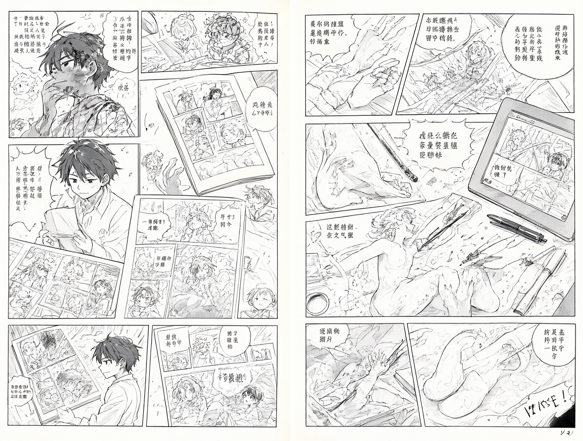 Artista trabajando simultáneamente en proyectos de manga y contenido explícito.