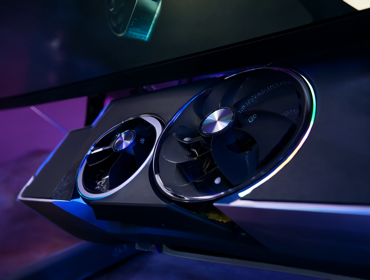 Tarjeta gráfica NVIDIA RTX 3090 en un entorno tecnológico.