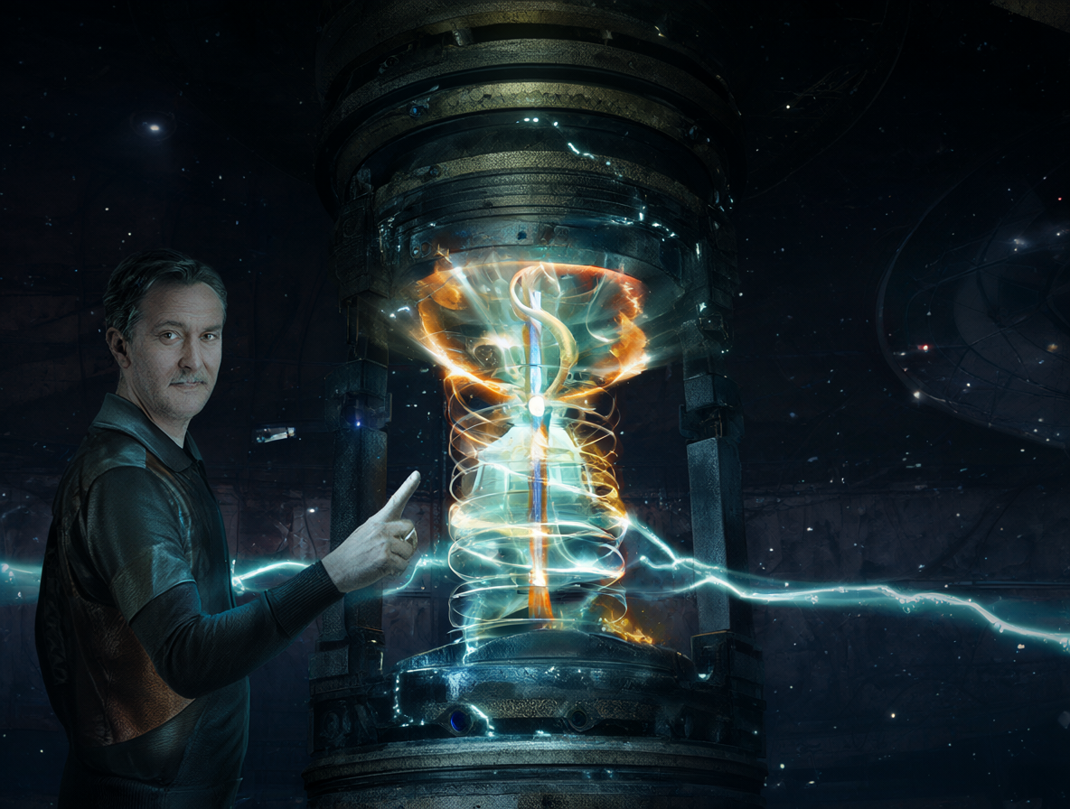 Reed Richards como The Maker manipulando la estructura de la realidad
