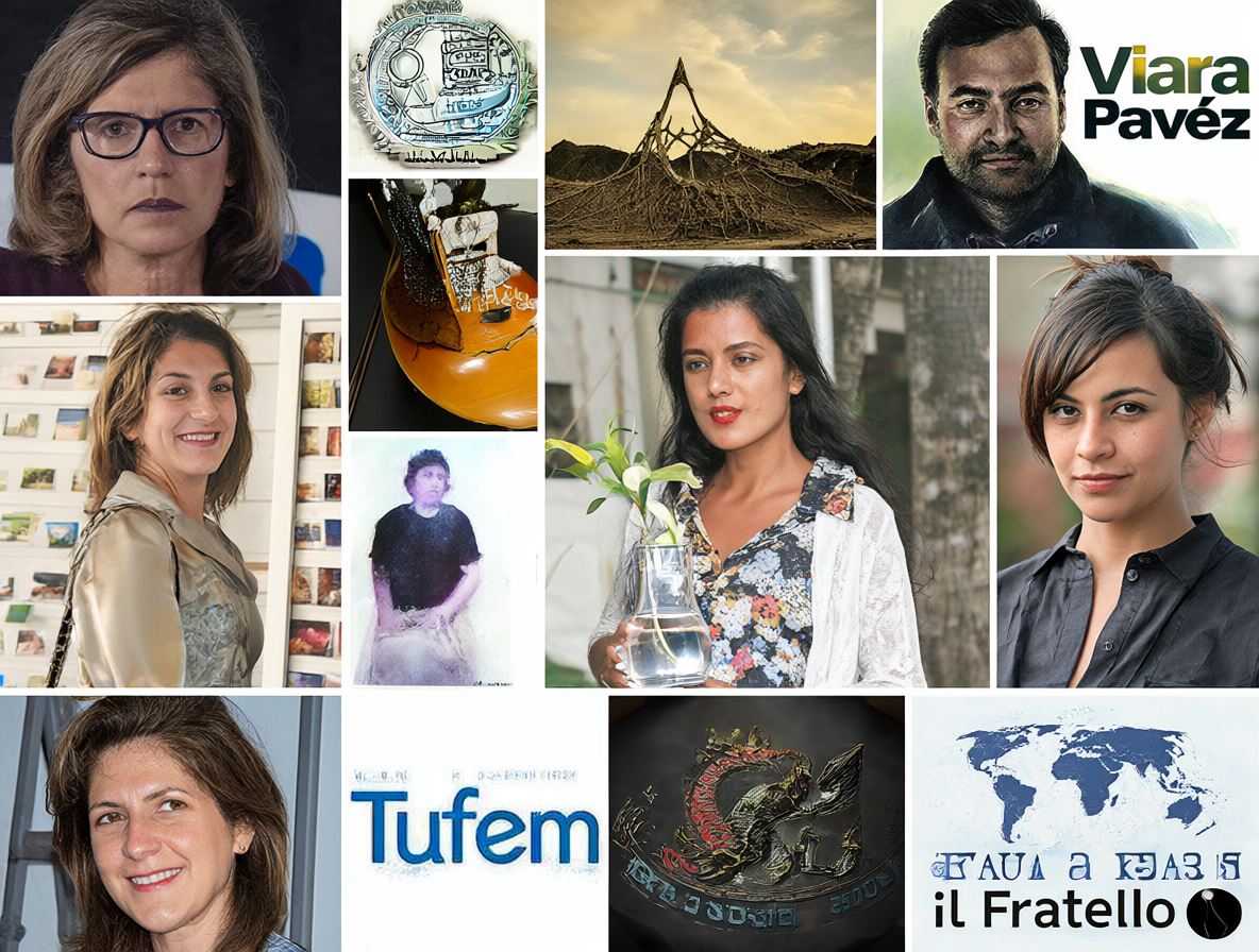 Collage de perfiles profesionales y logotipos de agencias de eventos en Temuco, incluyendo nombres como Carla Inzunza, Viara Pavéz, María Paz Vega, Josefina Riadi, Tufem, MundoPro e Il Fratello Produzione.