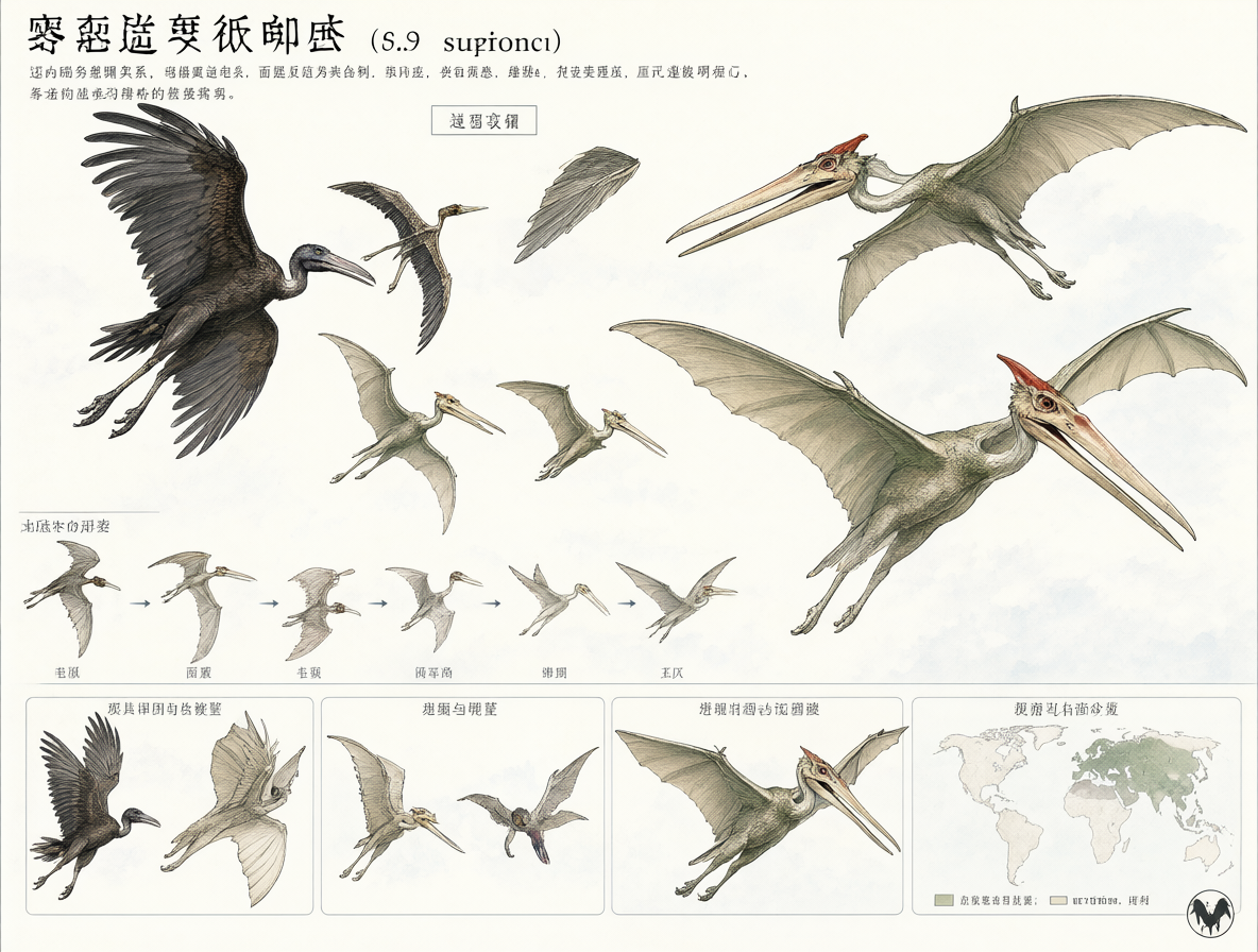 Diagrama comparativo de la anatomía de dragones frente a aves voladoras
