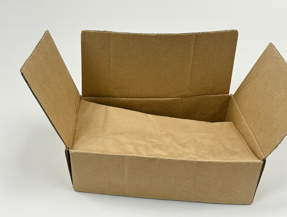 Una caja de cartón absorbendo un impacto fuerte durante el transporte